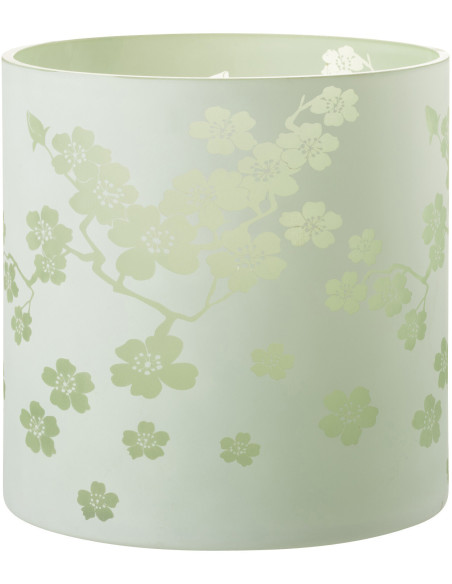 Photophore original Fleurs XXL Diamètre 24 cm en Verre Vert Harmiana - 1