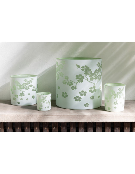 Photophore original Fleurs XXL Diamètre 24 cm en Verre Vert Harmiana - 2