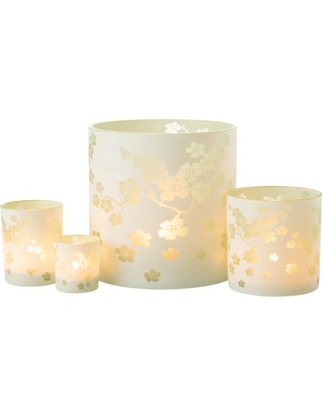 Photophore original Fleurs XXL Diamètre 24 cm en Verre Vert Harmiana - 6