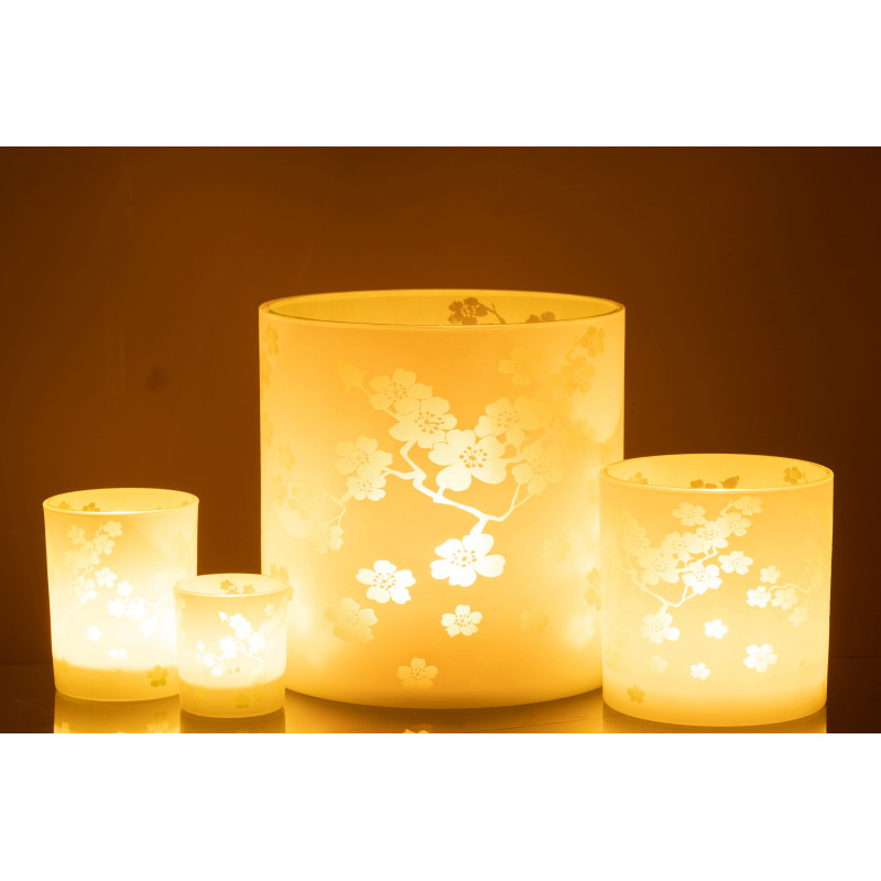 Photophore original Fleurs XXL Diamètre 24 cm en Verre Vert Harmiana - 7