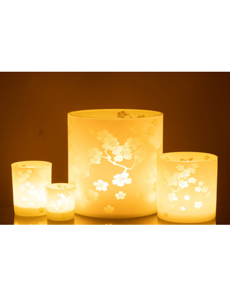 Photophore original Fleurs XXL Diamètre 24 cm en Verre Vert Harmiana - 7