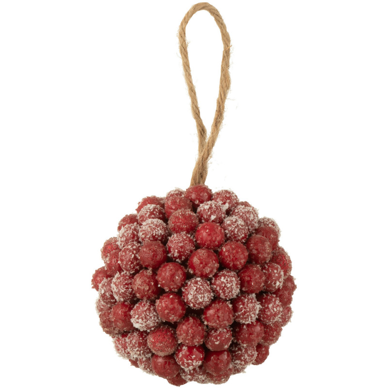 Boule de Noël XL Baies en Plastique Rouge - 1