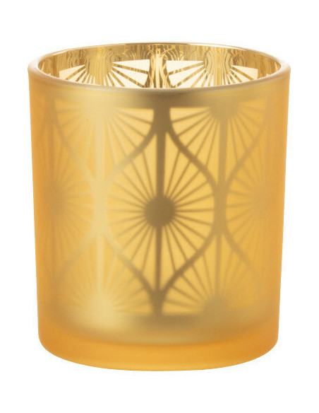 Photophore Art déco Diamètre 7 cm en Verre Jaune Losian - 1