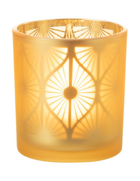 Photophore Art déco Diamètre 7 cm en Verre Jaune Losian - 3