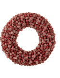Couronne de Noël ronde Baies Hauteur 35 cm en Plastique Rouge