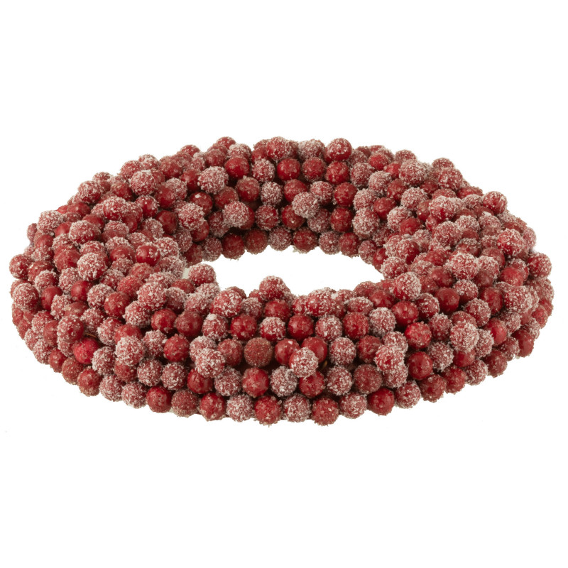 Couronne de Noël ronde Baies Hauteur 35 cm en Plastique Rouge - 3