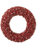 Couronne de Noël ronde Baies XL Hauteur 45 cm en Plastique Rouge