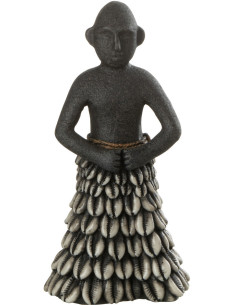 Statuette déco ethnique Homme débout Hauteur 21 cm en Résine Noir Prynel - 1