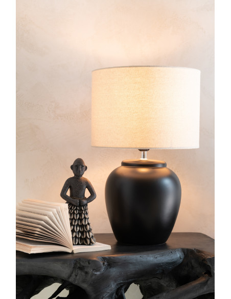 Statuette déco ethnique Homme débout Hauteur 21 cm en Résine Noir Prynel - 2