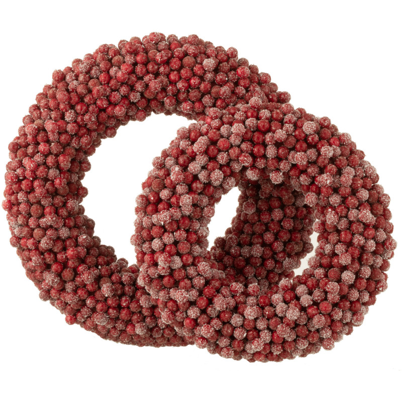 Couronne de Noël ronde Baies XL Hauteur 45 cm en Plastique Rouge - 4