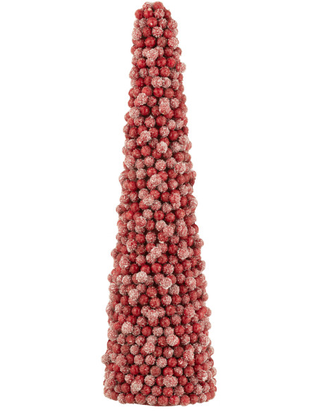 Cône de Noël XL Cône de Noël 60 cm en Plastique Rouge - 1