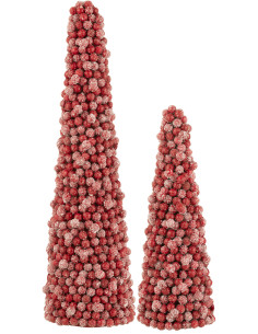 Cône de Noël XL Cône de Noël 60 cm en Plastique Rouge - 2