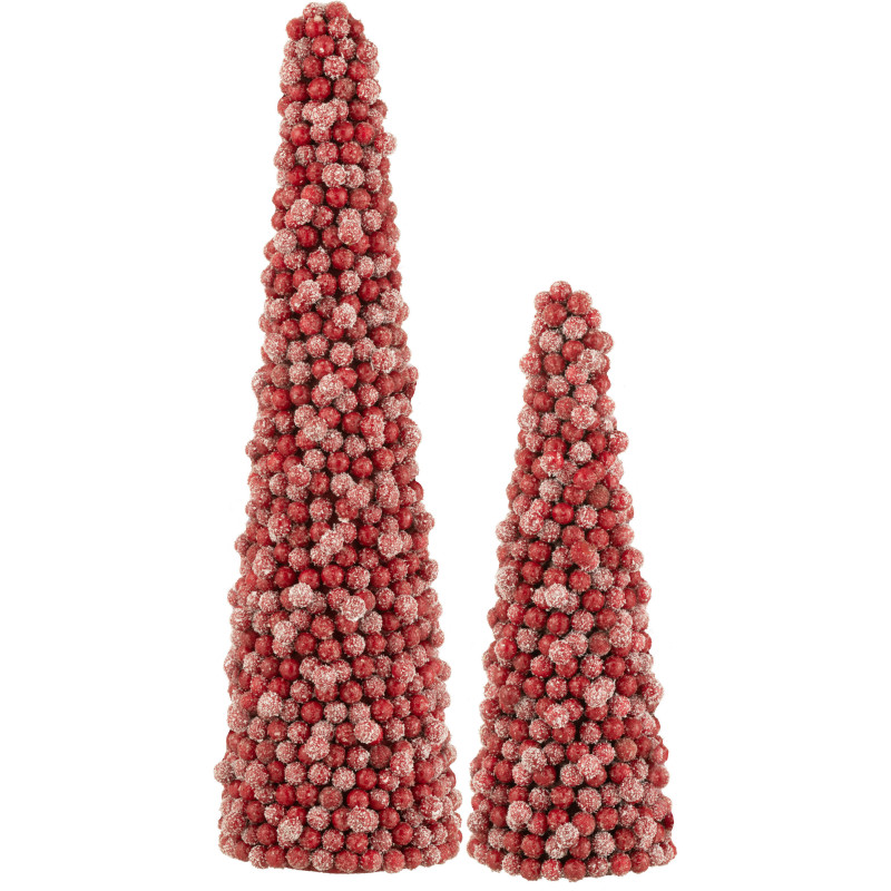 Cône de Noël XL Cône de Noël 60 cm en Plastique Rouge - 2