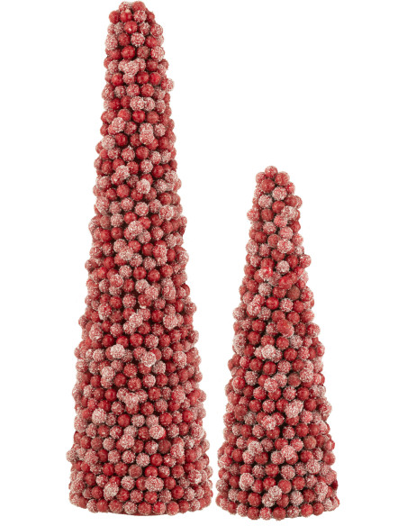 Cône de Noël XL Cône de Noël 60 cm en Plastique Rouge - 2