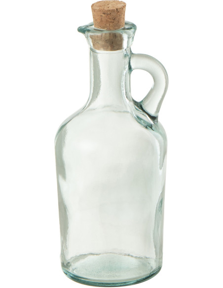 Carafe originale 250 ml avec bouchon en Verre recyclé Transparent Liège Naturel Kalira - 1