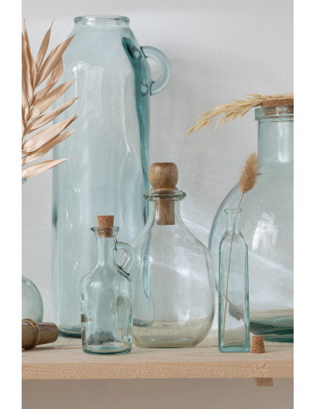 Carafe originale 250 ml avec bouchon en Verre recyclé Transparent Liège Naturel Kalira - 2