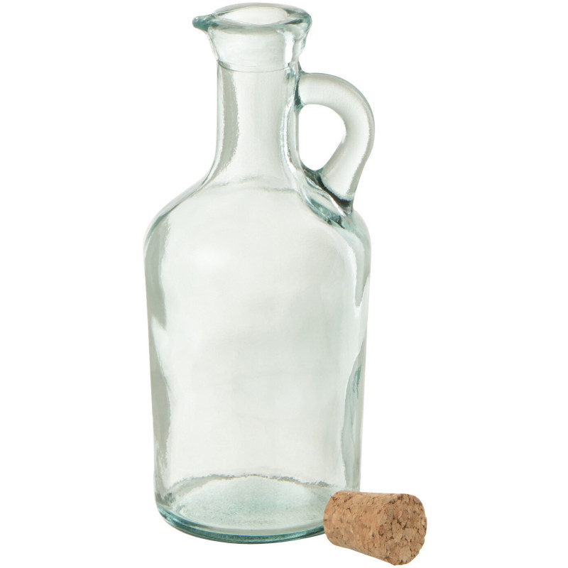 Carafe originale 250 ml avec bouchon en Verre recyclé Transparent Liège Naturel Kalira - 3