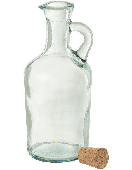 Carafe originale 250 ml avec bouchon en Verre recyclé Transparent Liège Naturel Kalira - 3