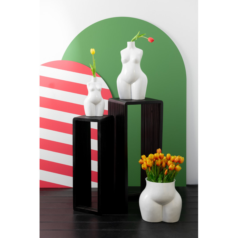 Bouquet Fleurs artificielle réaliste Tulipe Hauteur 45 cm en Plastique Orange Vert - 2