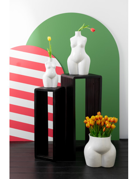 Bouquet Fleurs artificielle réaliste Tulipe Hauteur 45 cm en Plastique Orange Vert - 2