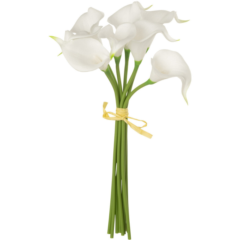 Bouquet Fleurs artificielles réaliste Arum Hauteur 37 cm en Plastique Blanc Vert - 1