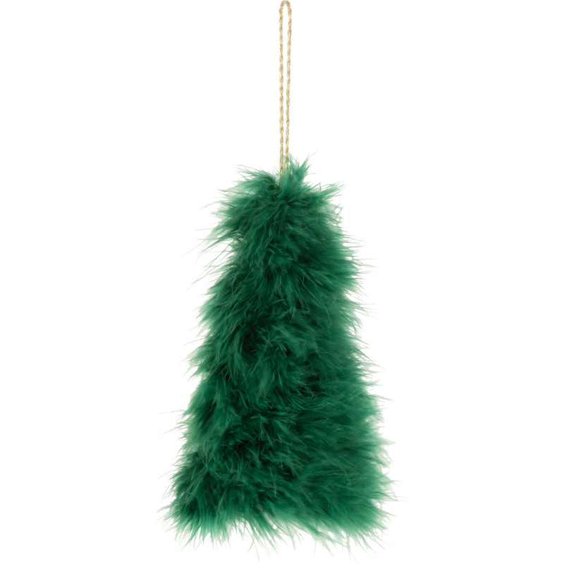 Suspension de Noël Sapin Hauteur 15 cm en Plume Vert - 1