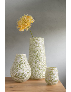 Fleur artificielle réaliste Chrysanthème Hauteur 41 cm en Plastique Jaune clair Vert - 1 2