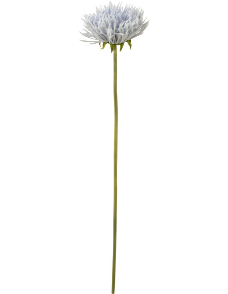 Fleur artificielle XL réaliste Chrysanthème Hauteur 60 cm en Plastique Bleu clair Vert J-Line - 1
