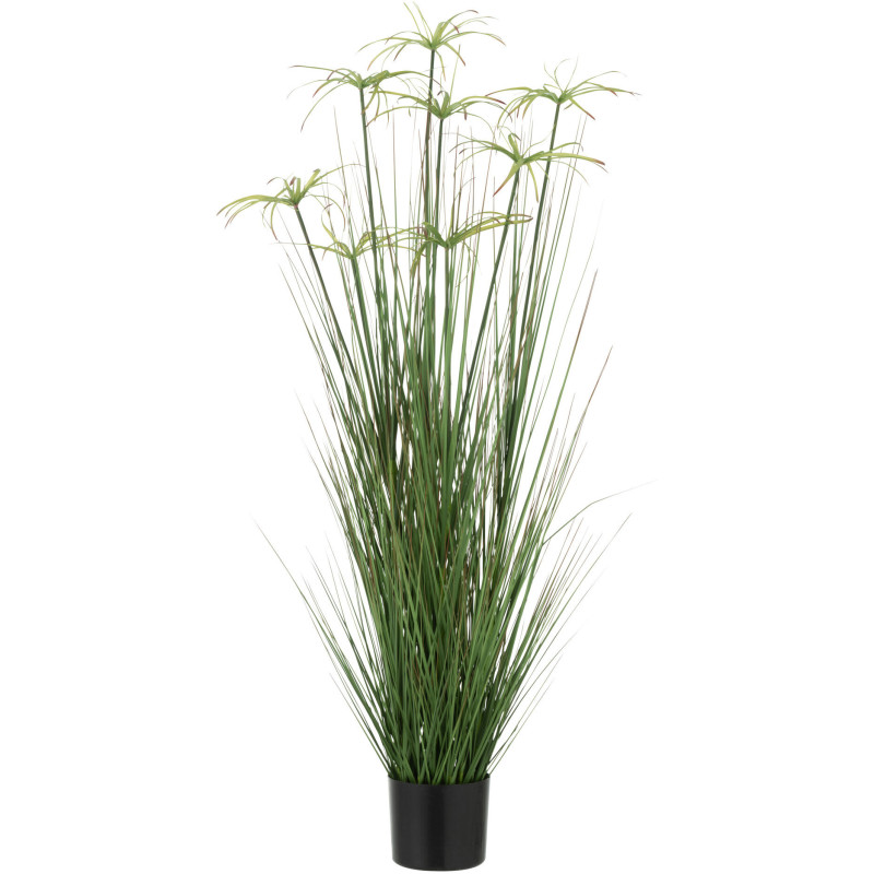 Plante artificielle XXL réaliste Faux papyrus Hauteur 132 cm en Plastique Vert - 1