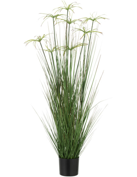 Plante artificielle XXL réaliste Faux papyrus Hauteur 132 cm en Plastique Vert - 1