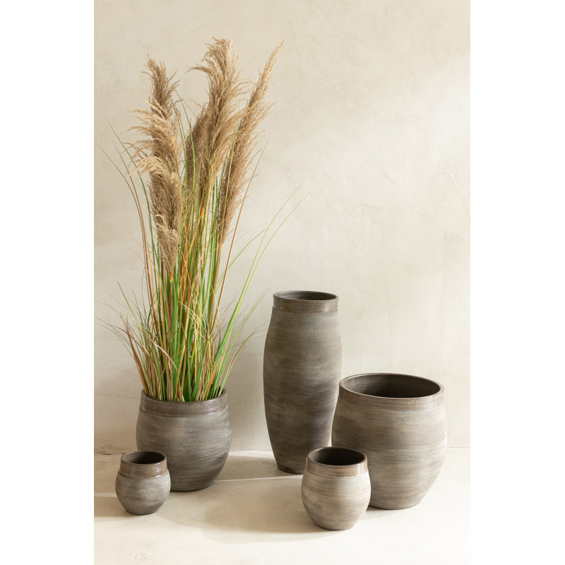 Plante artificielle Herbes et Pampas XL en pot Hauteur 140 cm en Plastique Vert Beige Monios - 2