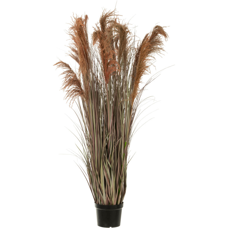 Plante artificielle Herbes et Pampas XXL en pot Hauteur 180 cm en Plastique Vert Terracotta Monios - 1