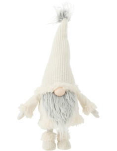 Décoration de Noël XL Lutin debout 60 cm en Polyester Blanc - 1