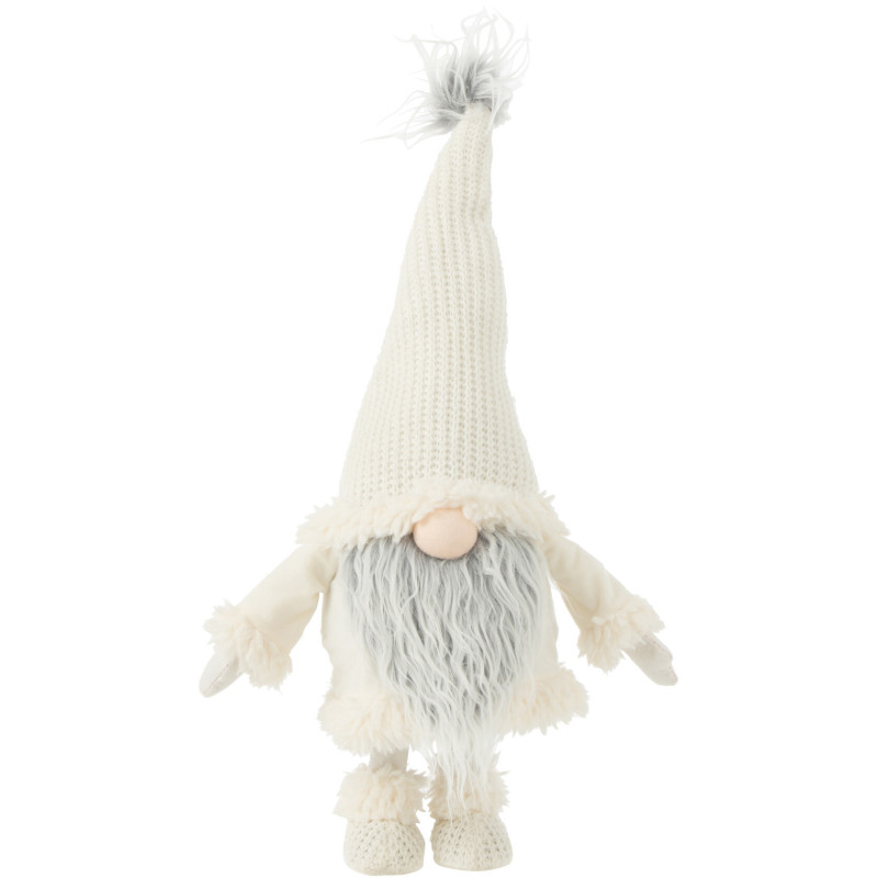 Décoration de Noël XL Lutin debout 60 cm en Polyester Blanc - 1