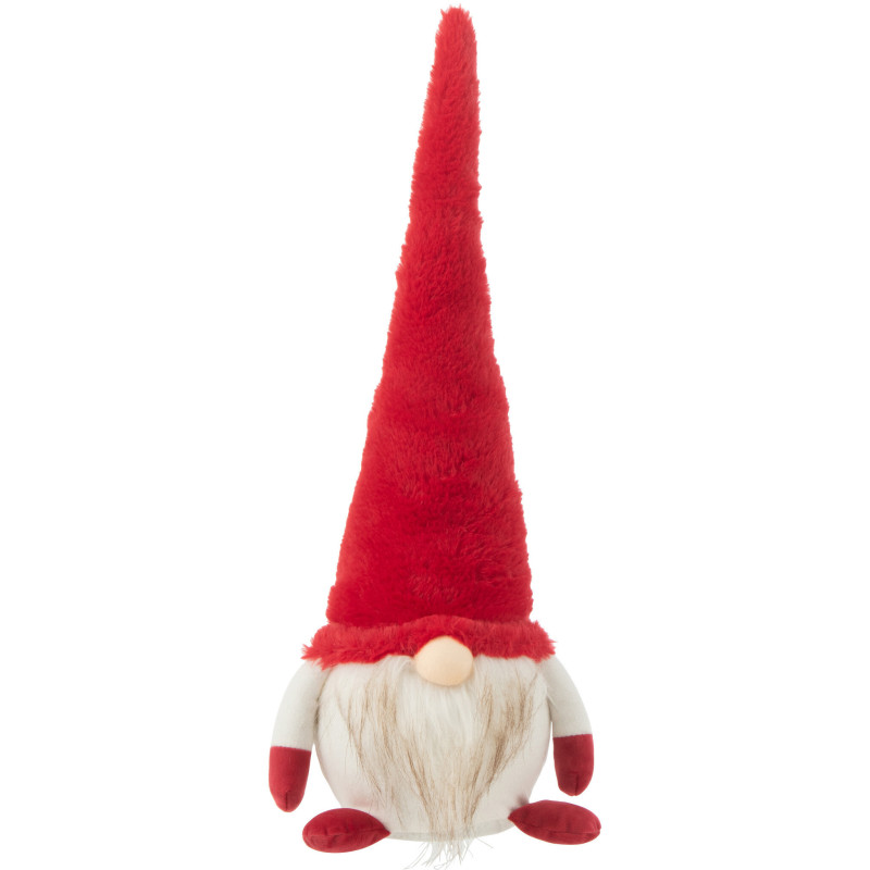 Décoration de Noël Lutin 50 cm en Polyester Rouge Blanc - 1