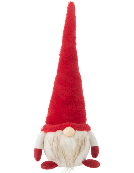 Décoration de Noël Lutin 50 cm en Polyester Rouge Blanc - 1