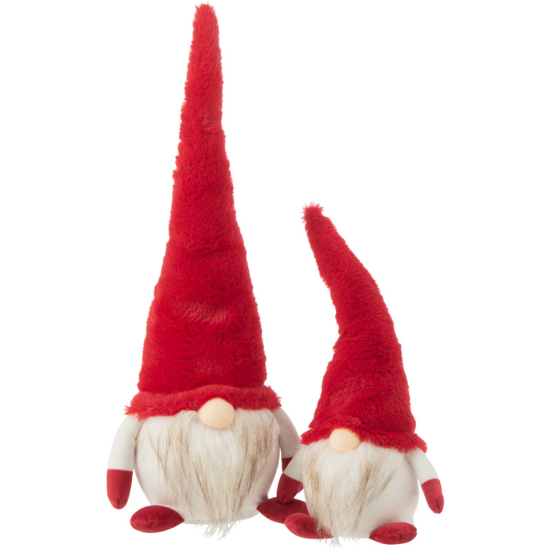 Décoration de Noël Lutin 50 cm en Polyester Rouge Blanc - 4