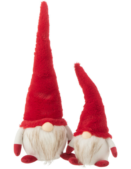 Décoration de Noël Lutin 50 cm en Polyester Rouge Blanc - 4