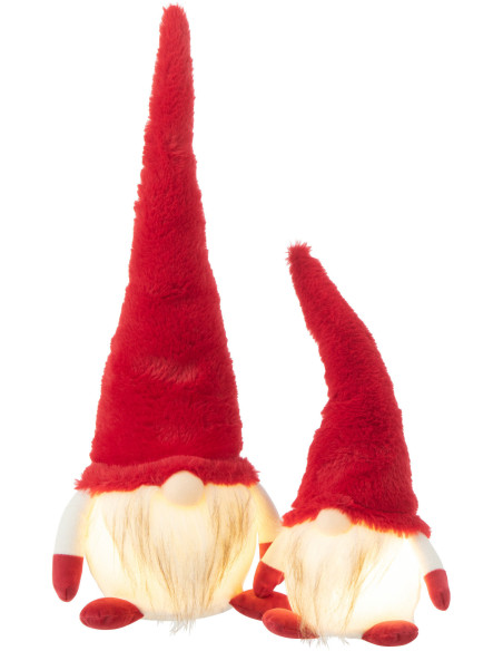 Décoration de Noël Lutin 50 cm en Polyester Rouge Blanc - 5
