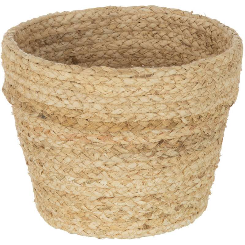Panier de rangement Rond en Maïs Naturel Tressé Nolyra - 1