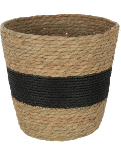 Panier de rangement Rond en Rotin Naturel Noir Jareth - 1