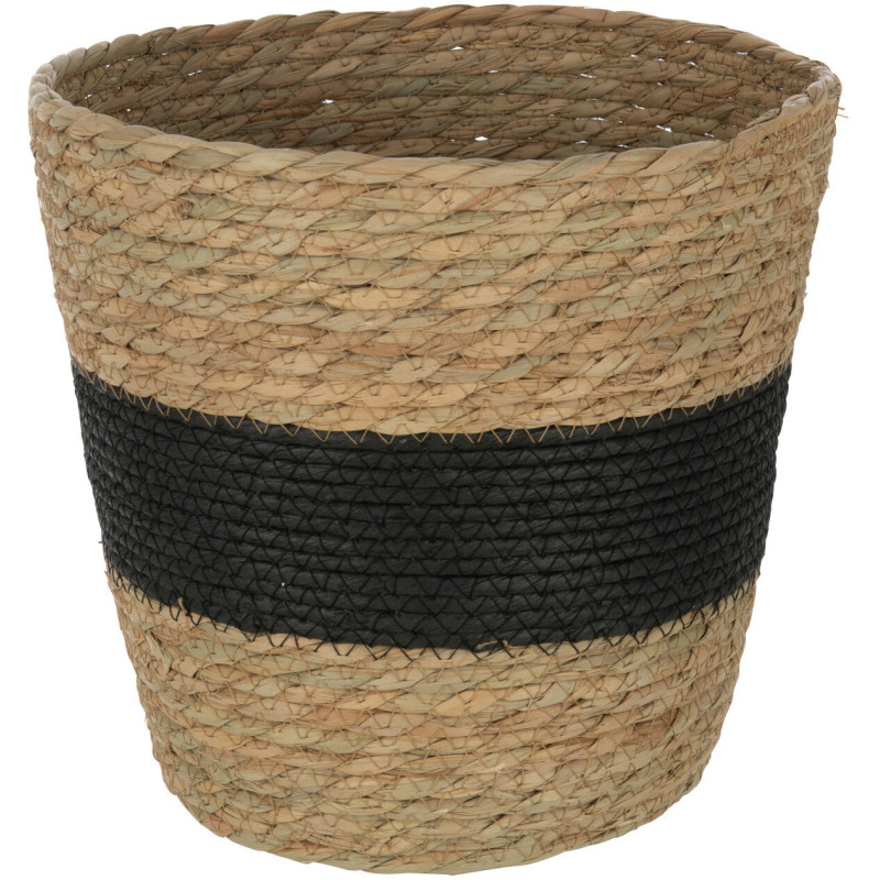 Panier de rangement Rond en Rotin Naturel Noir Jareth - 1