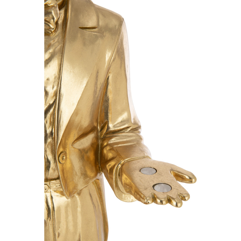 Statue déco XXL Cerf avec plateau Hauteur 194 cm en Résine Doré Balvin - 5