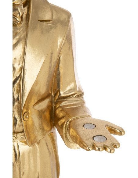 Statue déco XXL Cerf avec plateau Hauteur 194 cm en Résine Doré Balvin - 5