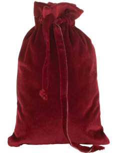 Sac cadeaux de Noël 30 cm en Polyester Rouge Effet velours - 1
