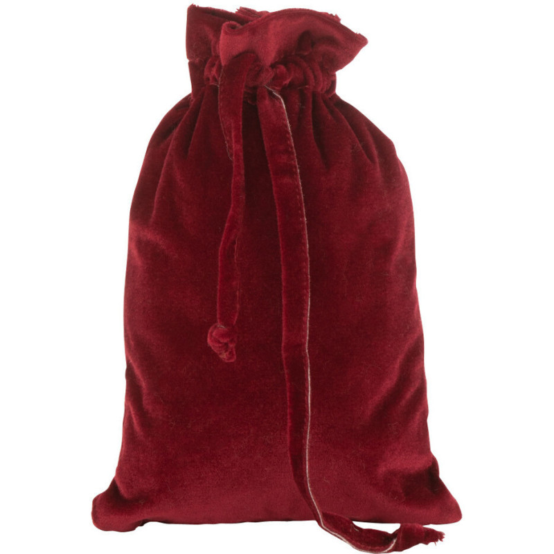 Sac cadeaux de Noël 30 cm en Polyester Rouge Effet velours - 1