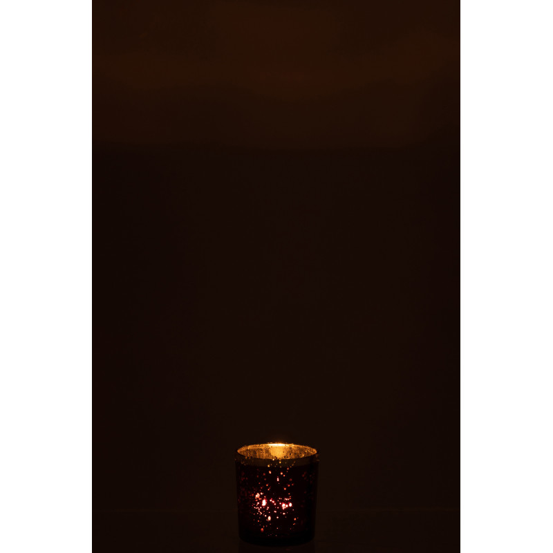 Photophore moderne Diamètre 7 cm en Verre Violet Doré Korin - 4