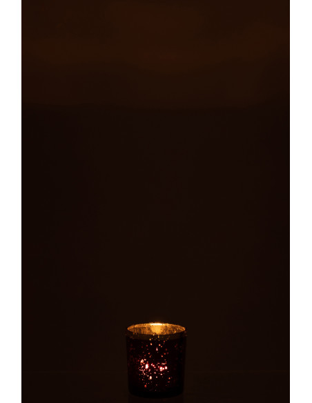 Photophore moderne Diamètre 7 cm en Verre Violet Doré Korin - 4