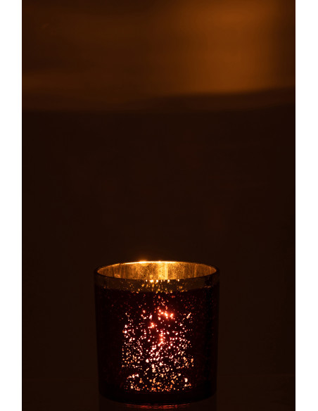 Photophore moderne XL Diamètre 15 cm en Verre Violet Doré Korin - 4