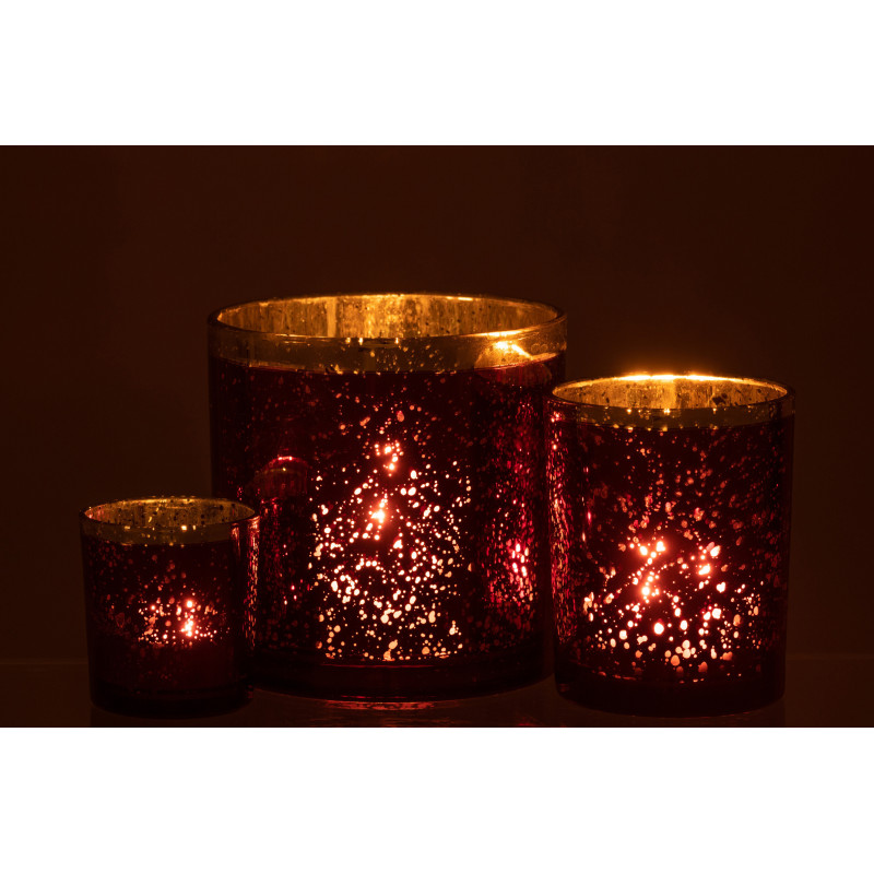 Photophore moderne XL Diamètre 15 cm en Verre Violet Doré Korin - 7